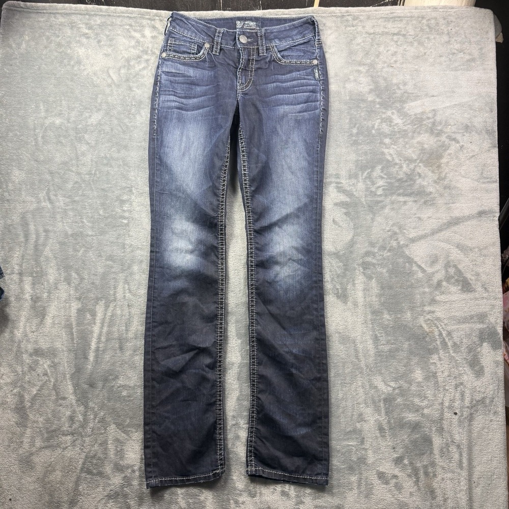 Silver Jeans Co. Jeans Womens 28W 35L Dark Blue Suki Baby Boot Mid Rise Bootcut